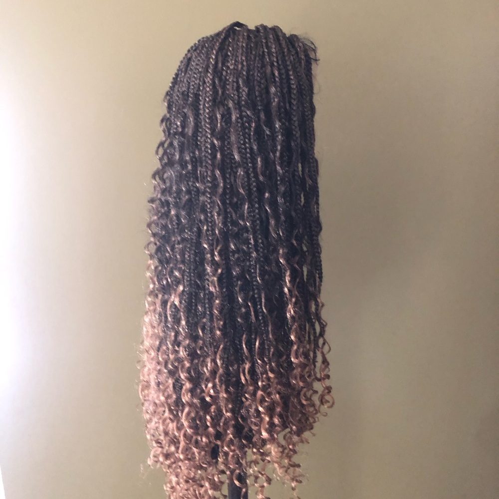 26” Braided Ombre Brown Boho wig